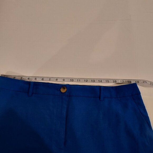 Talbots Southampton Straight Leg Cobalt Blue Linen Pants Size 14 NWT - Picture 7 of 9